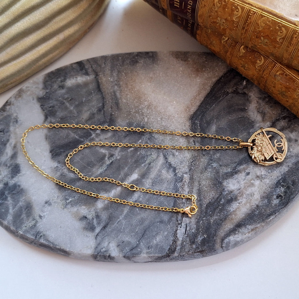 Collana Gemma - Creazione artigianale Relux con bottone upcycled