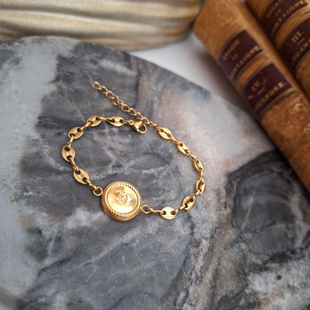 Bracciale Megan - Creazione artigianale Relux con bottone vintage upcycled
