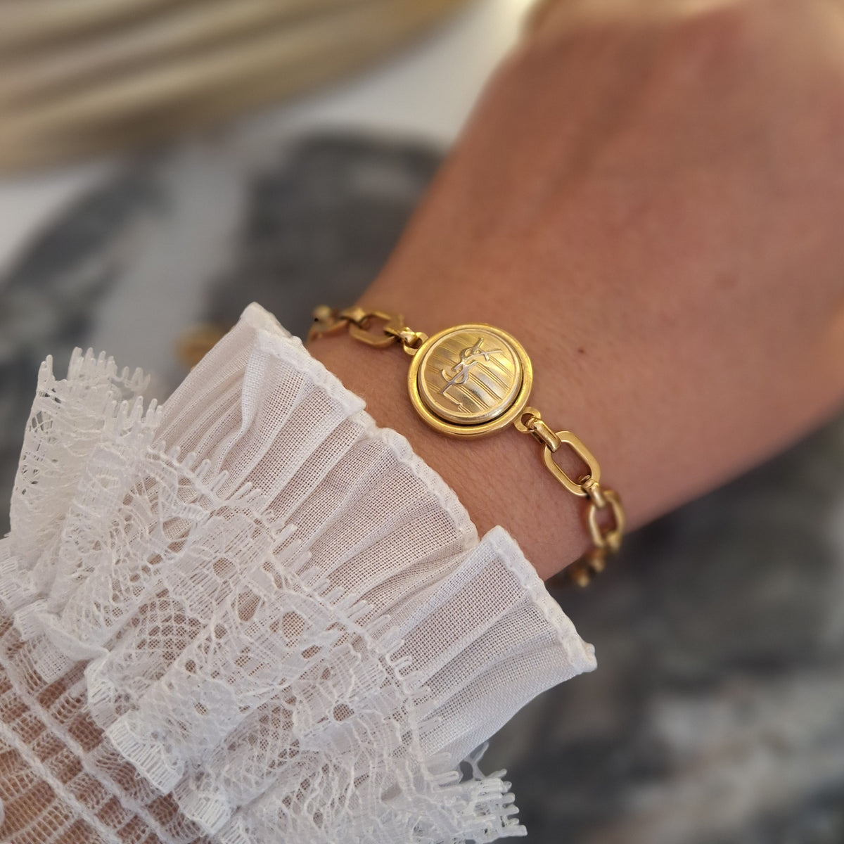 Bracciale Lore - Creazione artigianale Relux con bottone vintage upcycled