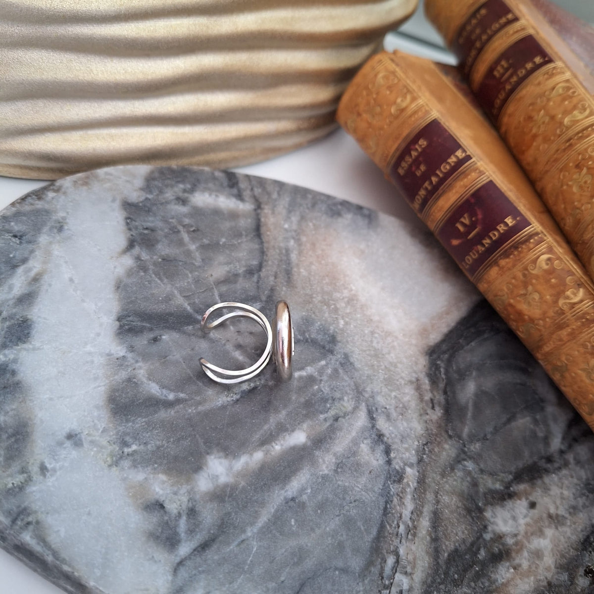 Anello Faye -Creazione artigianale Relux con bottone upcycled