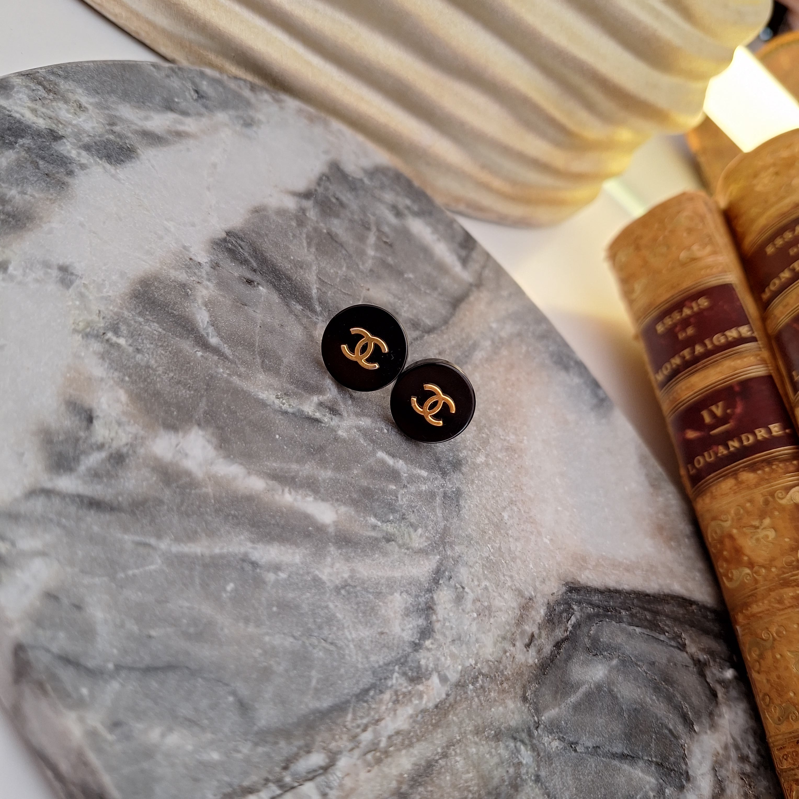 Liv Earrings - Relux handcrafted creation with upcycled vintage buttons