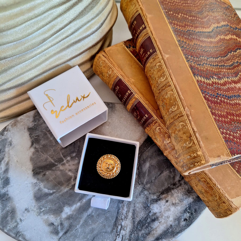 Anello Jade - Creazione artigianale Relux con bottone upcycled