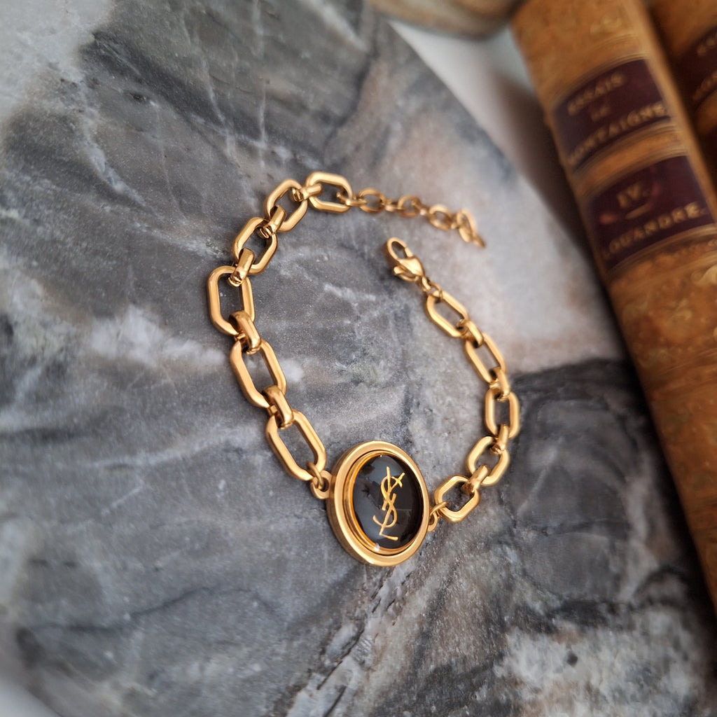 Bracciale Nita - Creazione artigianale Relux con bottone vintage upcycled