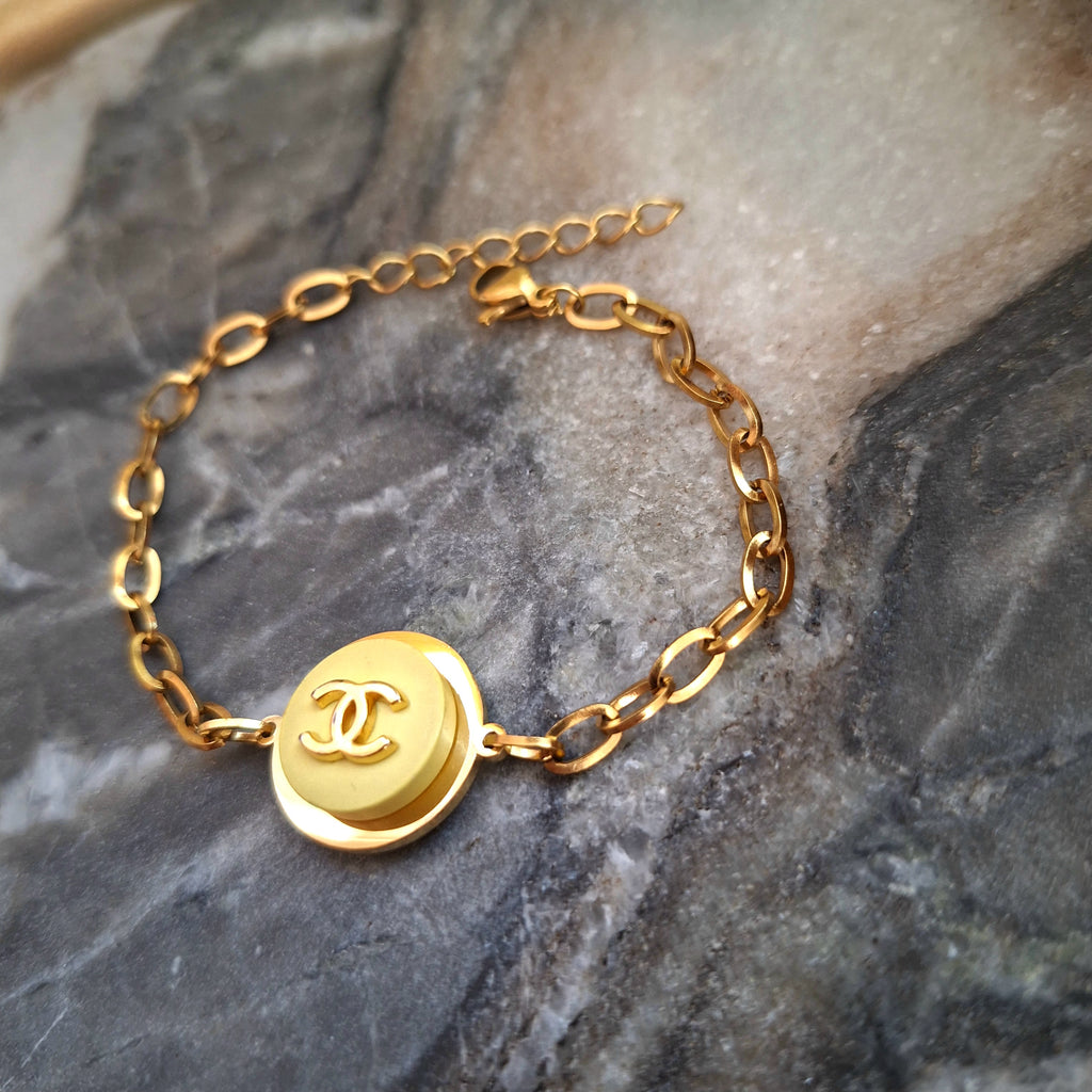 Bracciale Ada - Creazione artigianale Relux con bottone vintage upcycled