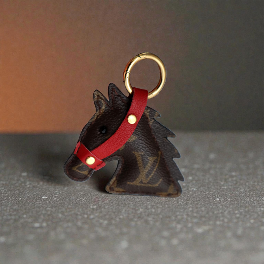 Portachiave Cavallo Marrone Upcycled