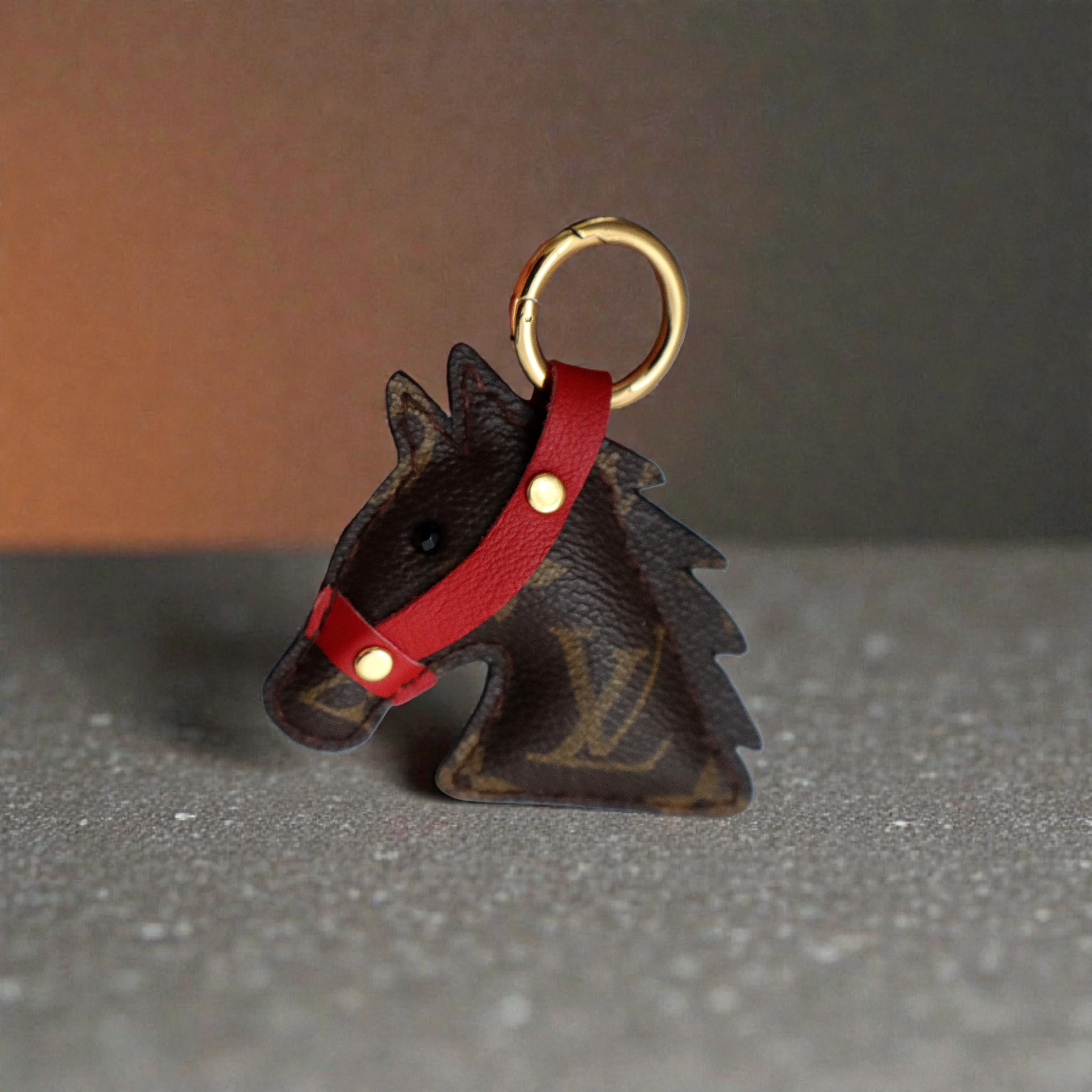 Portachiave Cavallo Marrone Upcycled