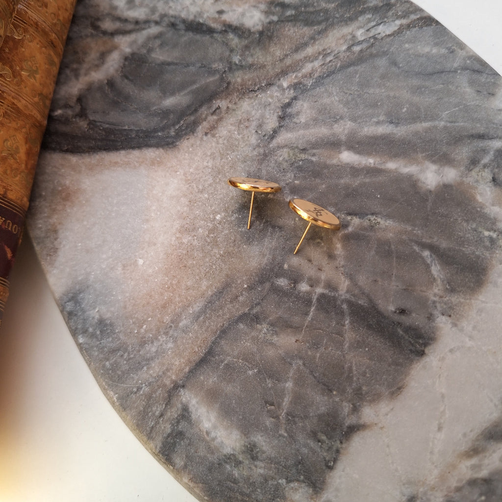 Alba Earrings - Relux handcrafted creation featuring upcycled vintage buttons
