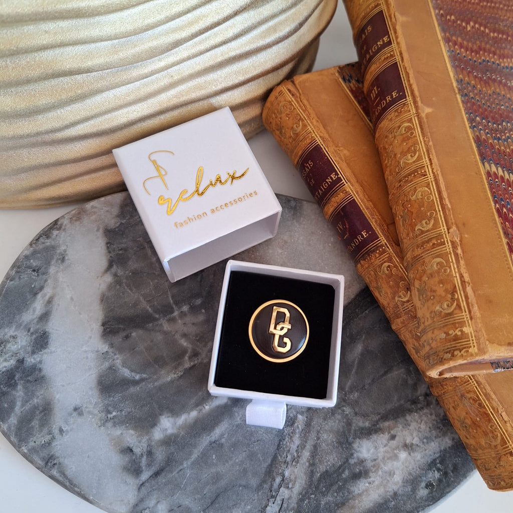Anello Bea - Creazione artigianale Relux con bottone upcycled