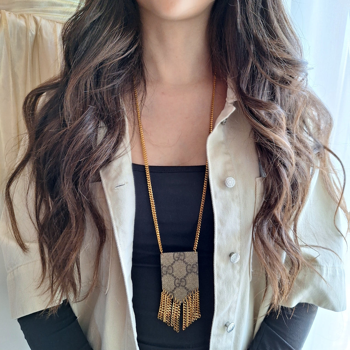 Collana Berta - Creazione artigianale Relux in pelle vintage upcycled
