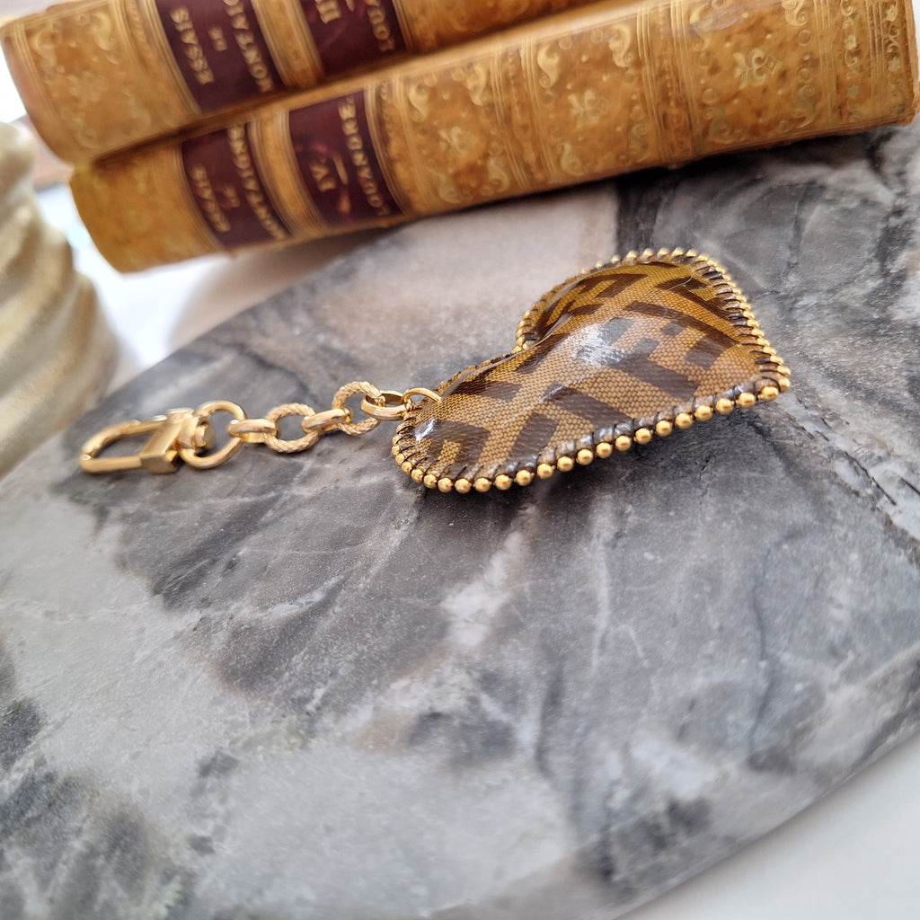 Portachiavi cuore Rox - Creazione artigianale Relux in pelle vintage upcycled