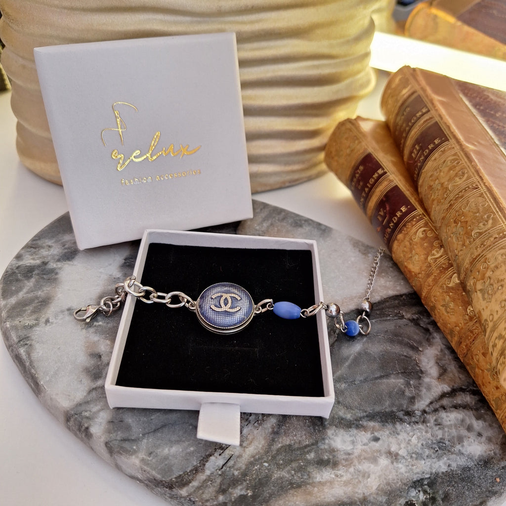 Bracciale Iva - Creazione artigianale Relux con bottone vintage upcycled