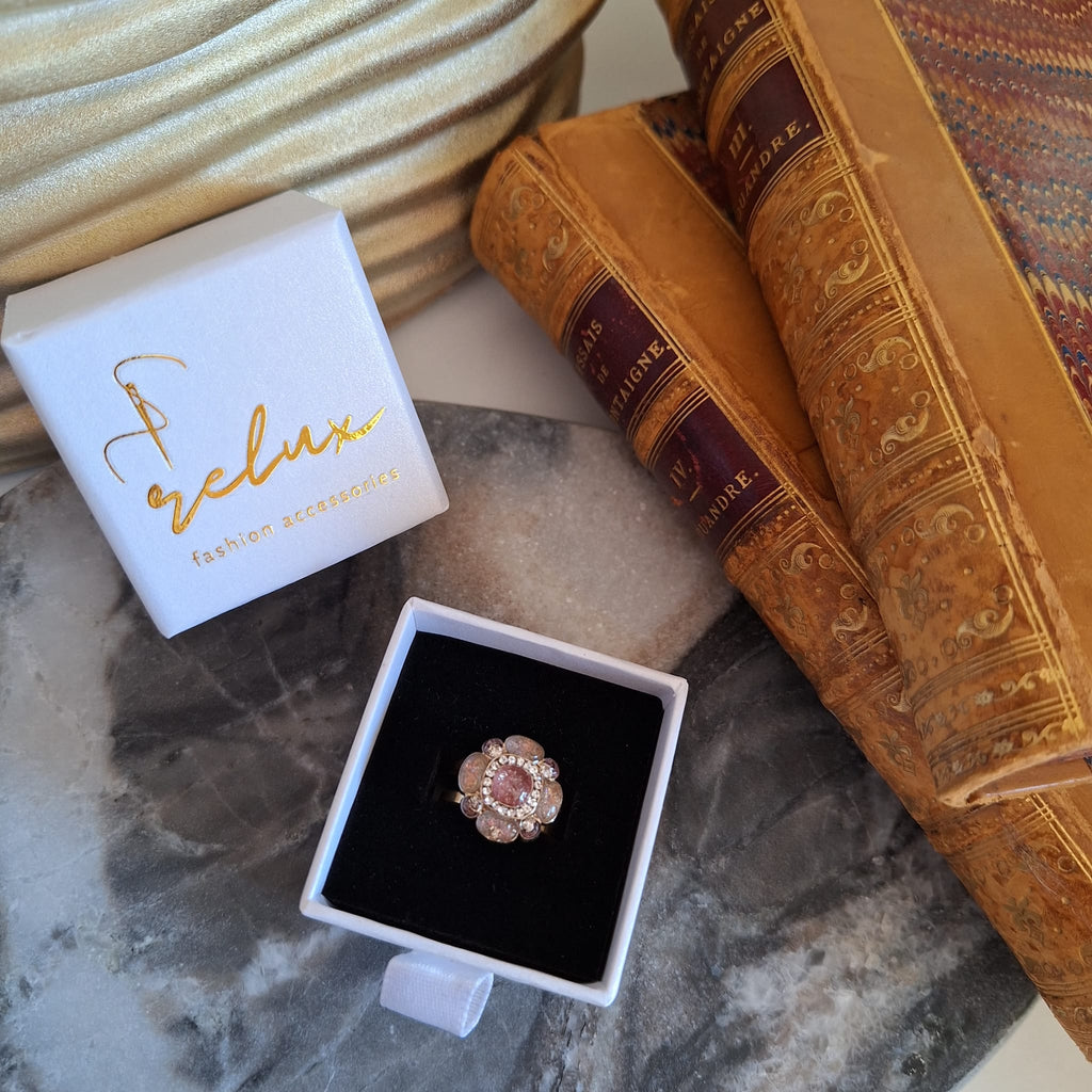 Anello Isa - Creazione artigianale Relux con bottone upcycled