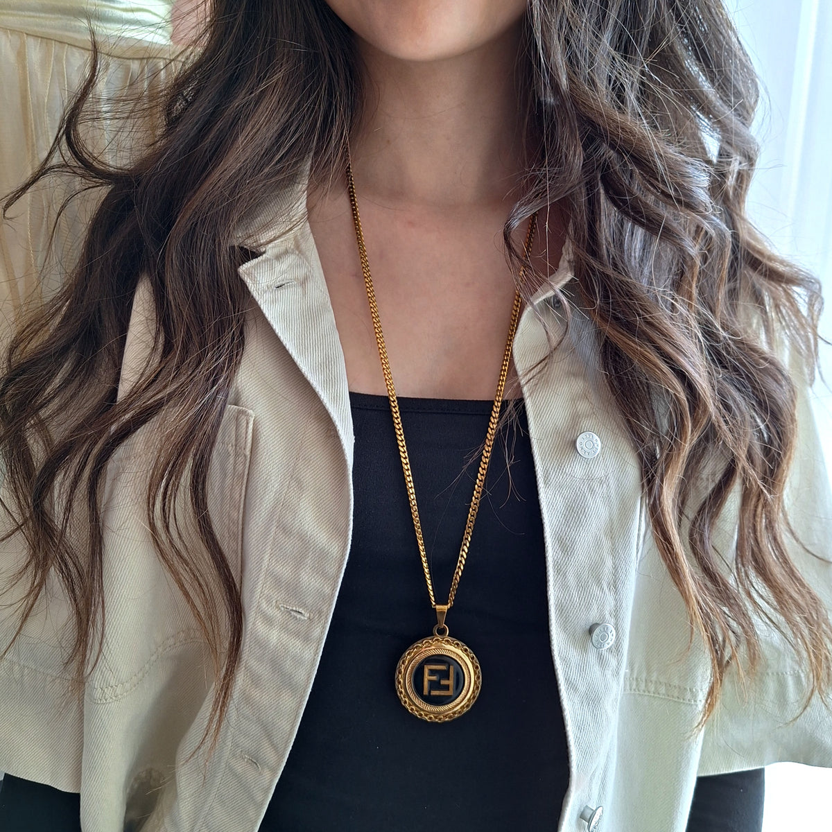 Collana Jill - Creazione artigianale Relux con bottone vintage upcycled