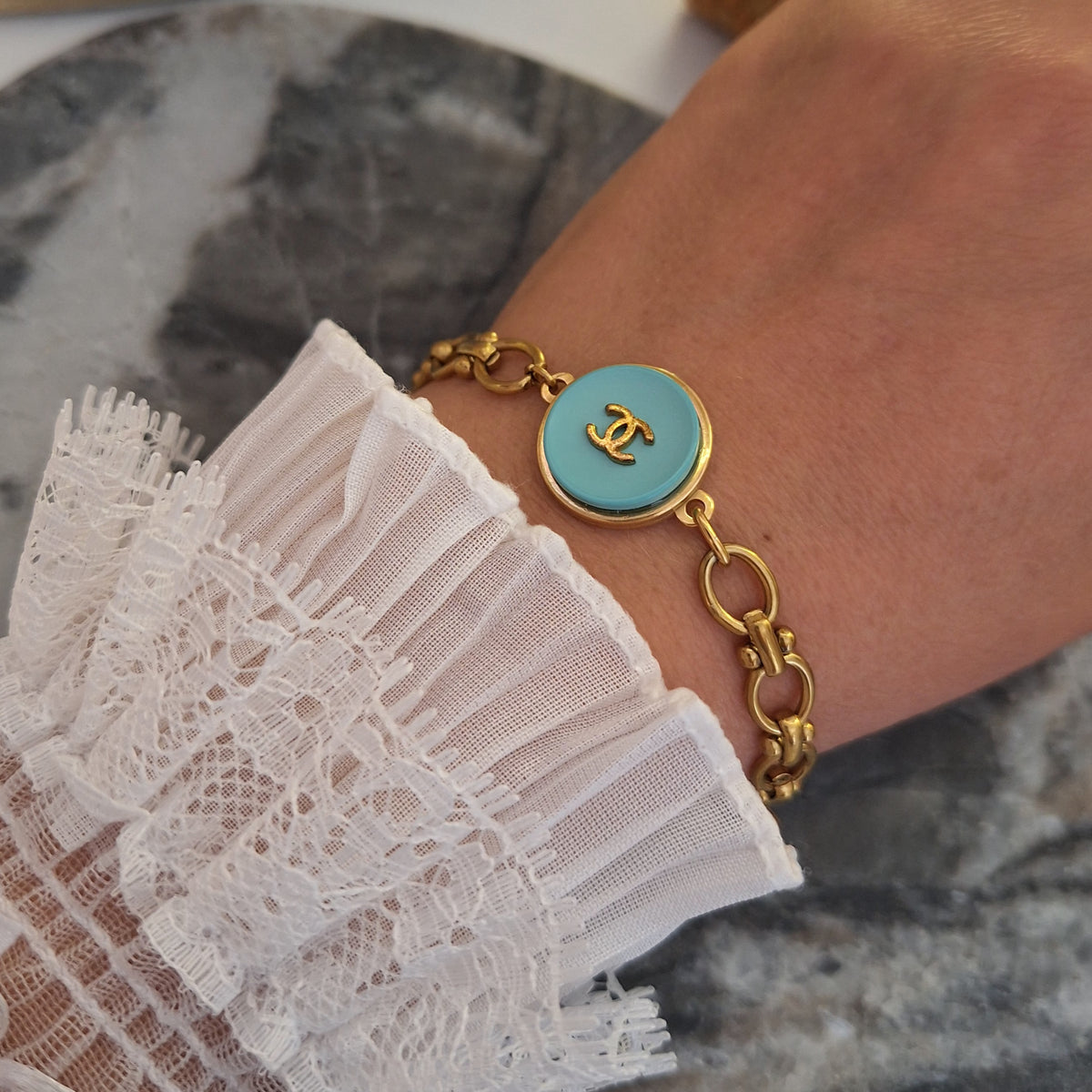 Bracciale Joli - Creazione artigianale Relux con bottone vintage upcycled