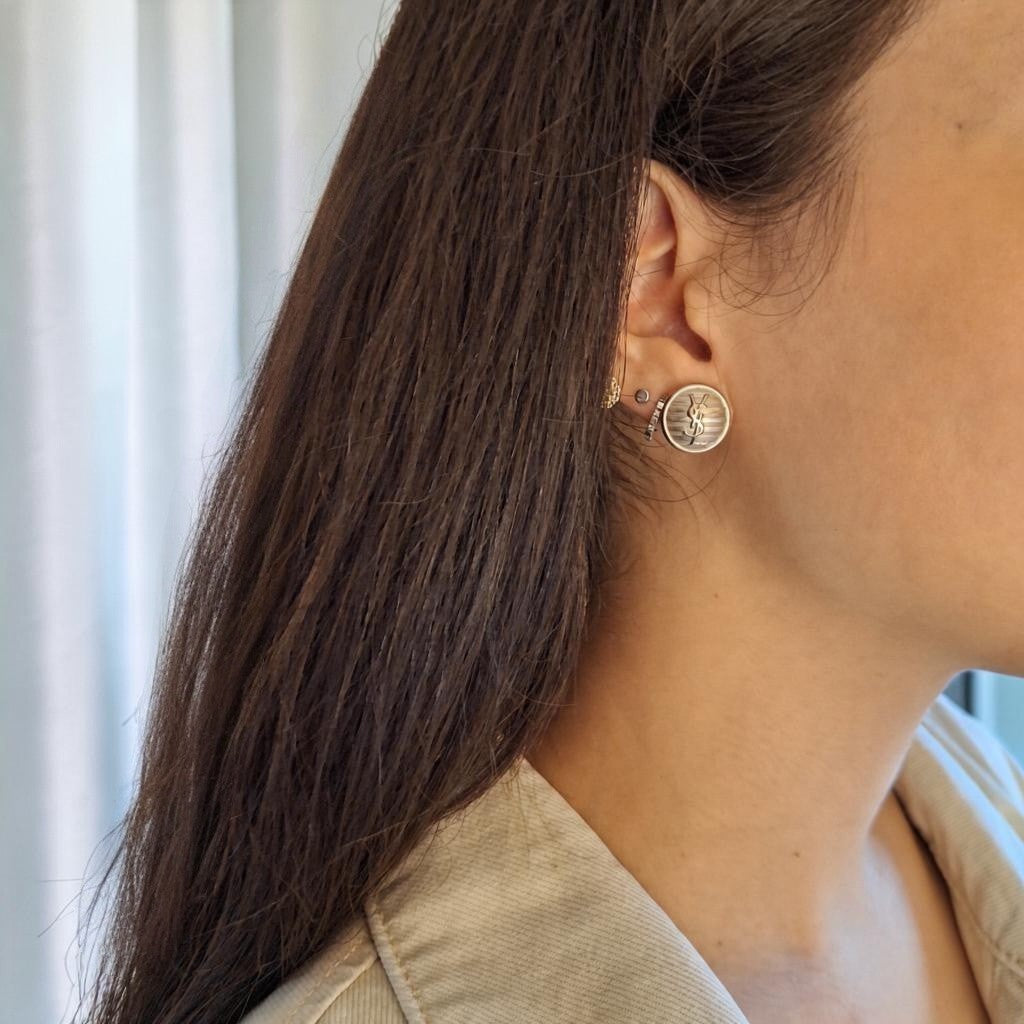Lucy Earrings - Handcrafted Relux creation with upcycled vintage buttons