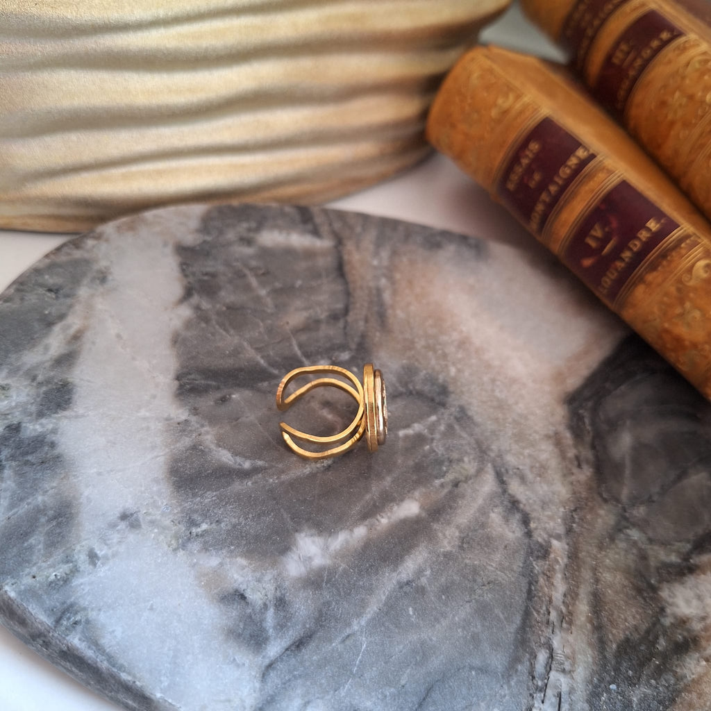 Anello Lula - Creazione artigianale Relux con bottone upcycled