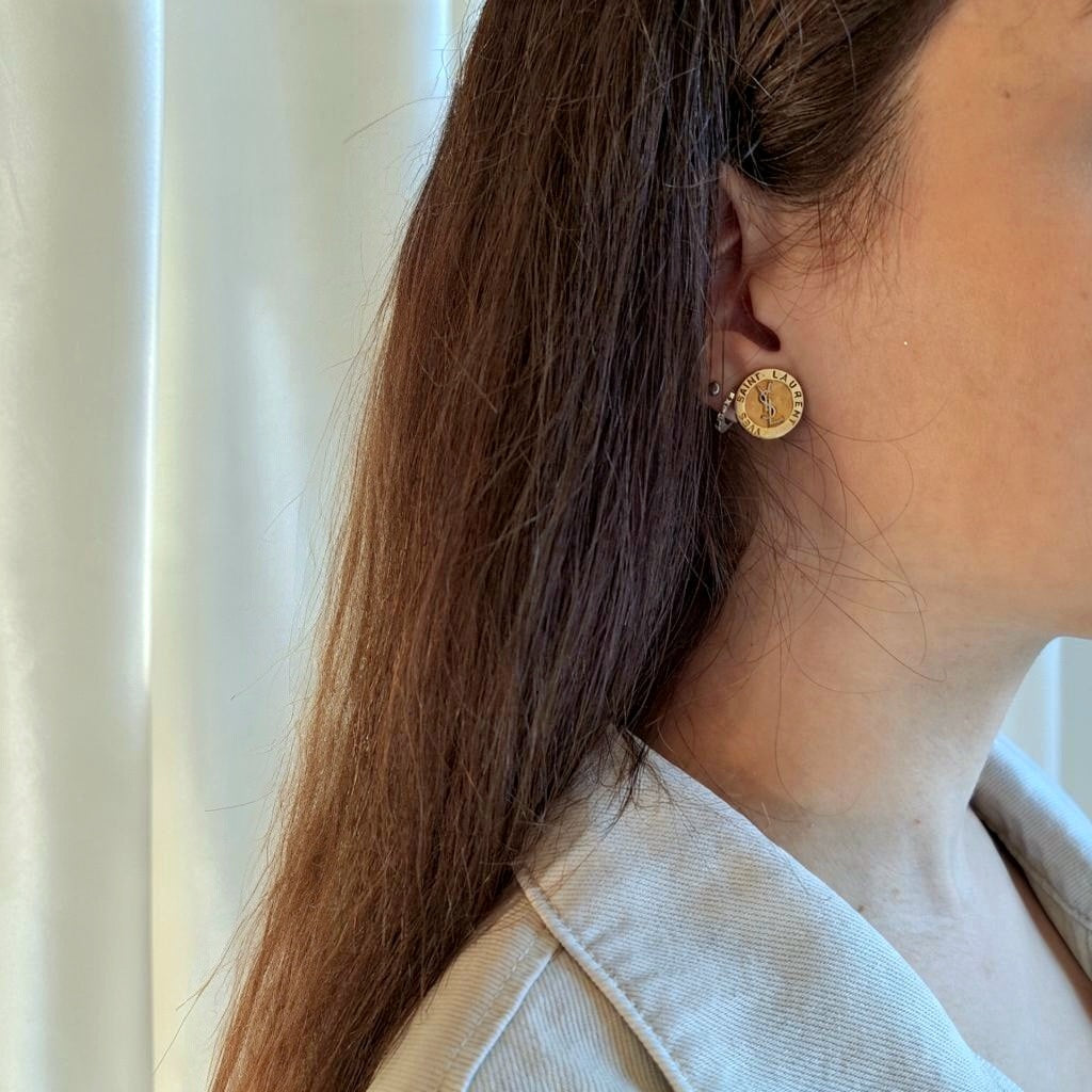 Ori Earrings - Handcrafted Relux creation with upcycled vintage buttons