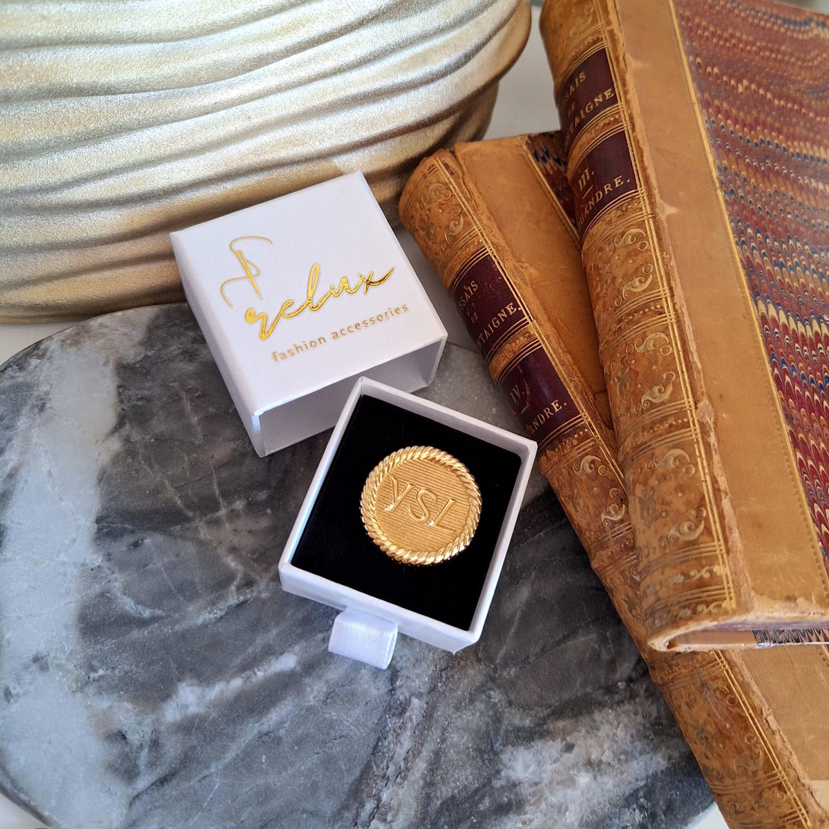 Anello Alma - Creazione artigianale Relux con bottone upcycled