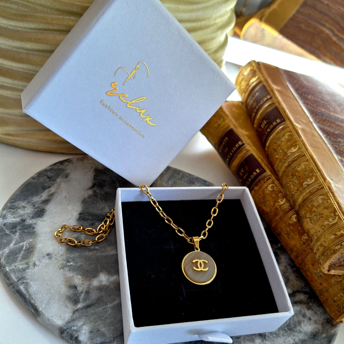 Janna Necklace - Relux handcrafted creation with upcycled vintage button