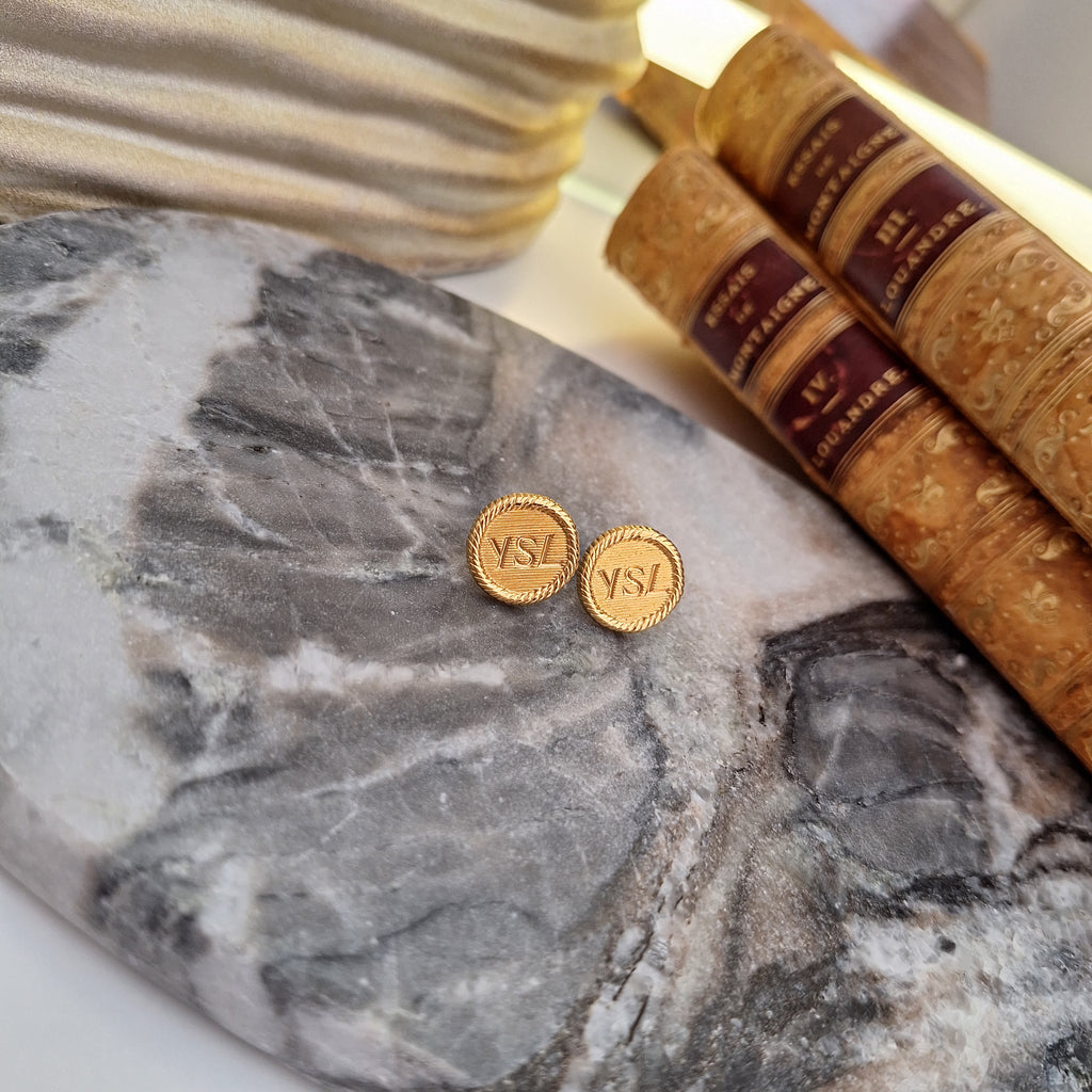Gina earrings - Handcrafted Relux creation with upcycled vintage buttons