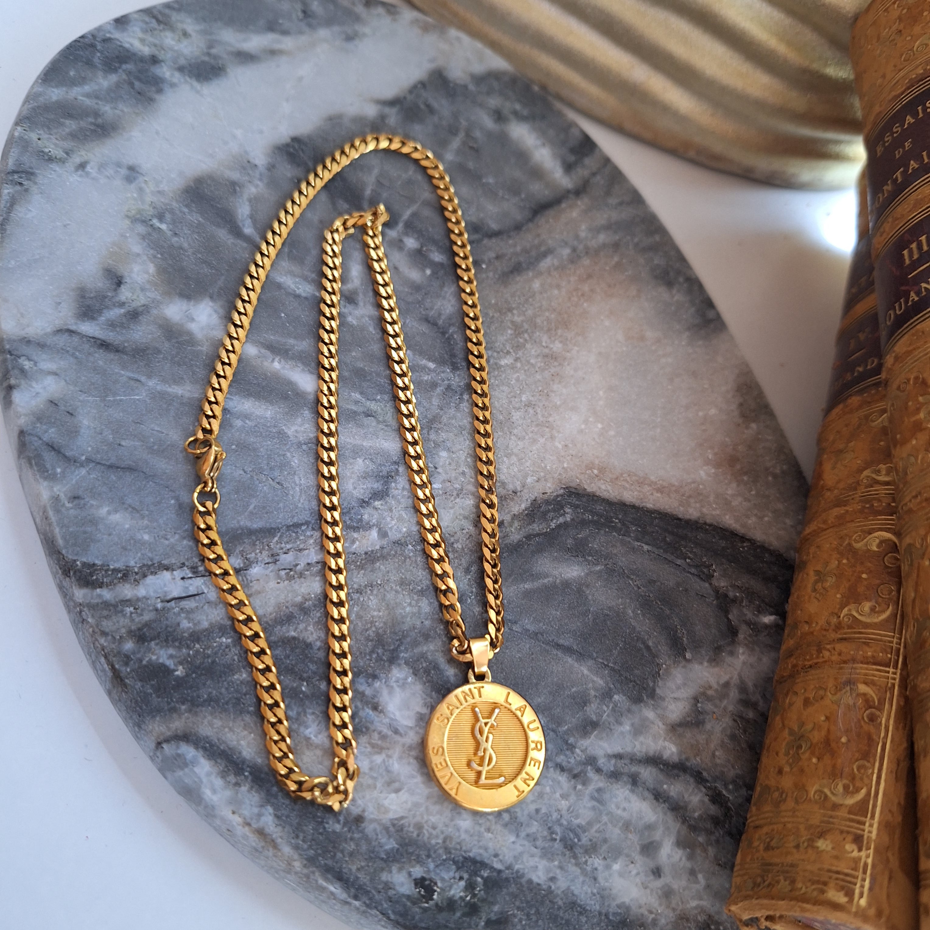 Margo Necklace - Relux handcrafted creation with upcycled vintage button