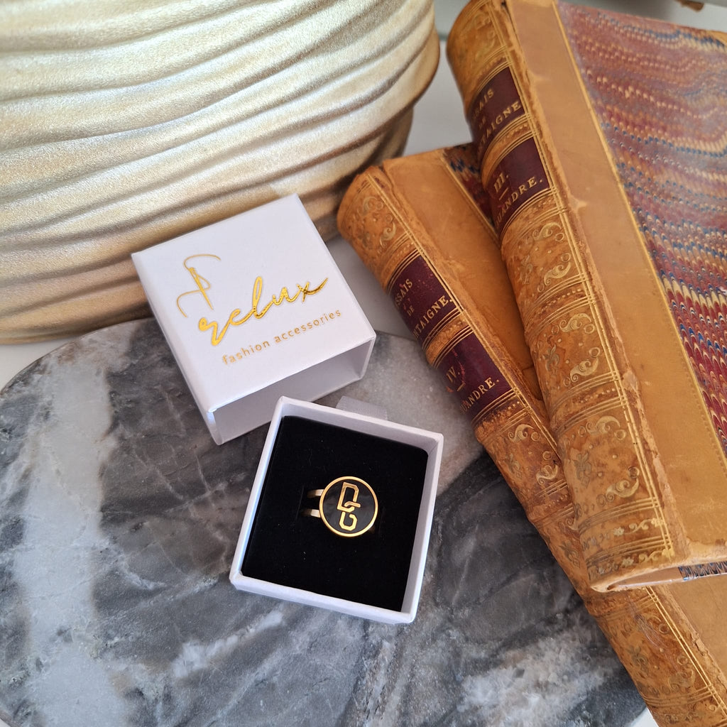 Anello Dani - Creazione artigianale Relux con bottone upcycled