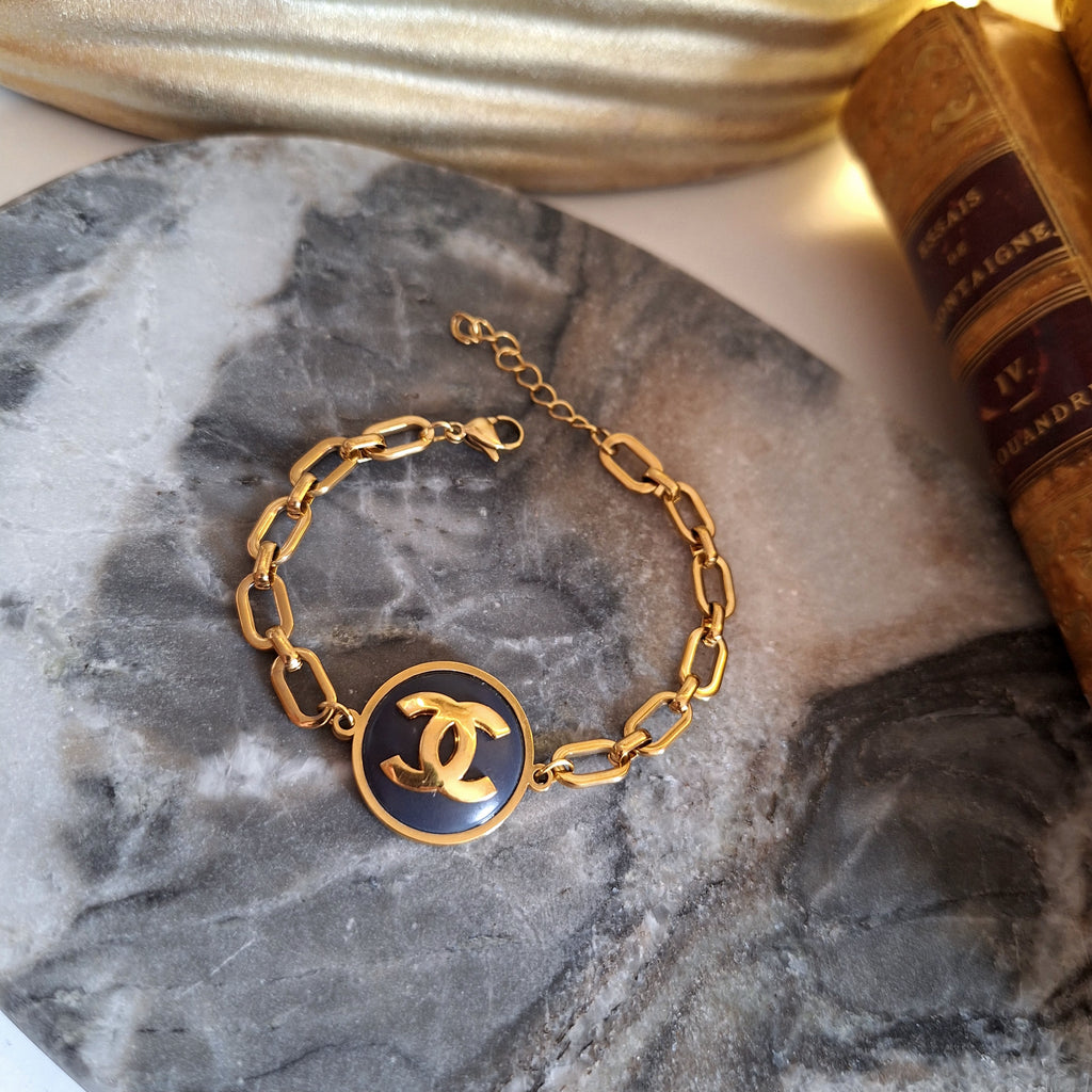 Bracciale Lily - Creazione artigianale Relux con bottone vintage upcycled