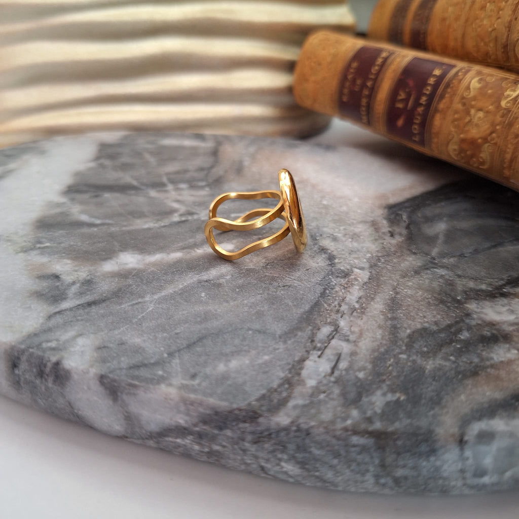 Anello Osma - Creazione artigianale Relux con bottone upcycled