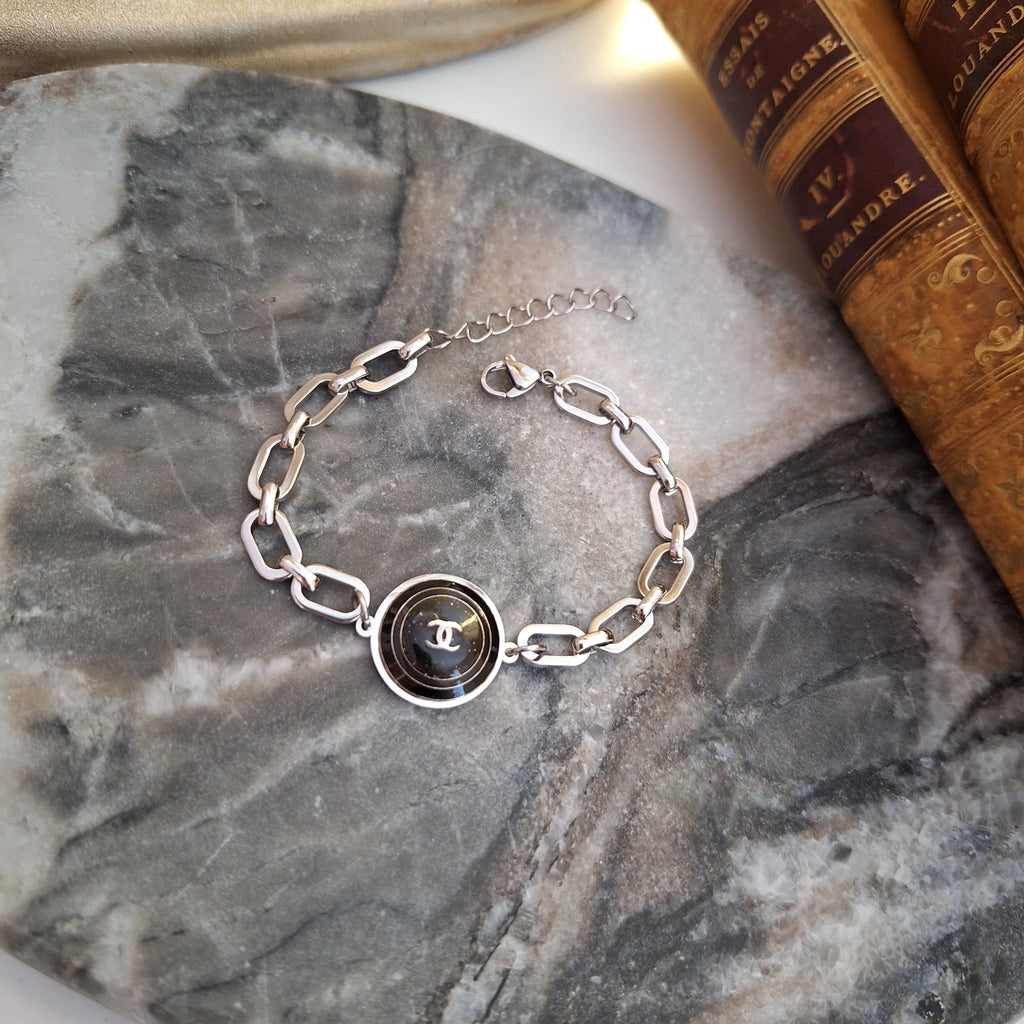 Bracciale Dina - Creazione artigianale Relux con bottone vintage upcycled