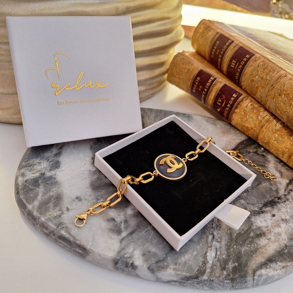 Bracciale Lily - Creazione artigianale Relux con bottone vintage upcycled