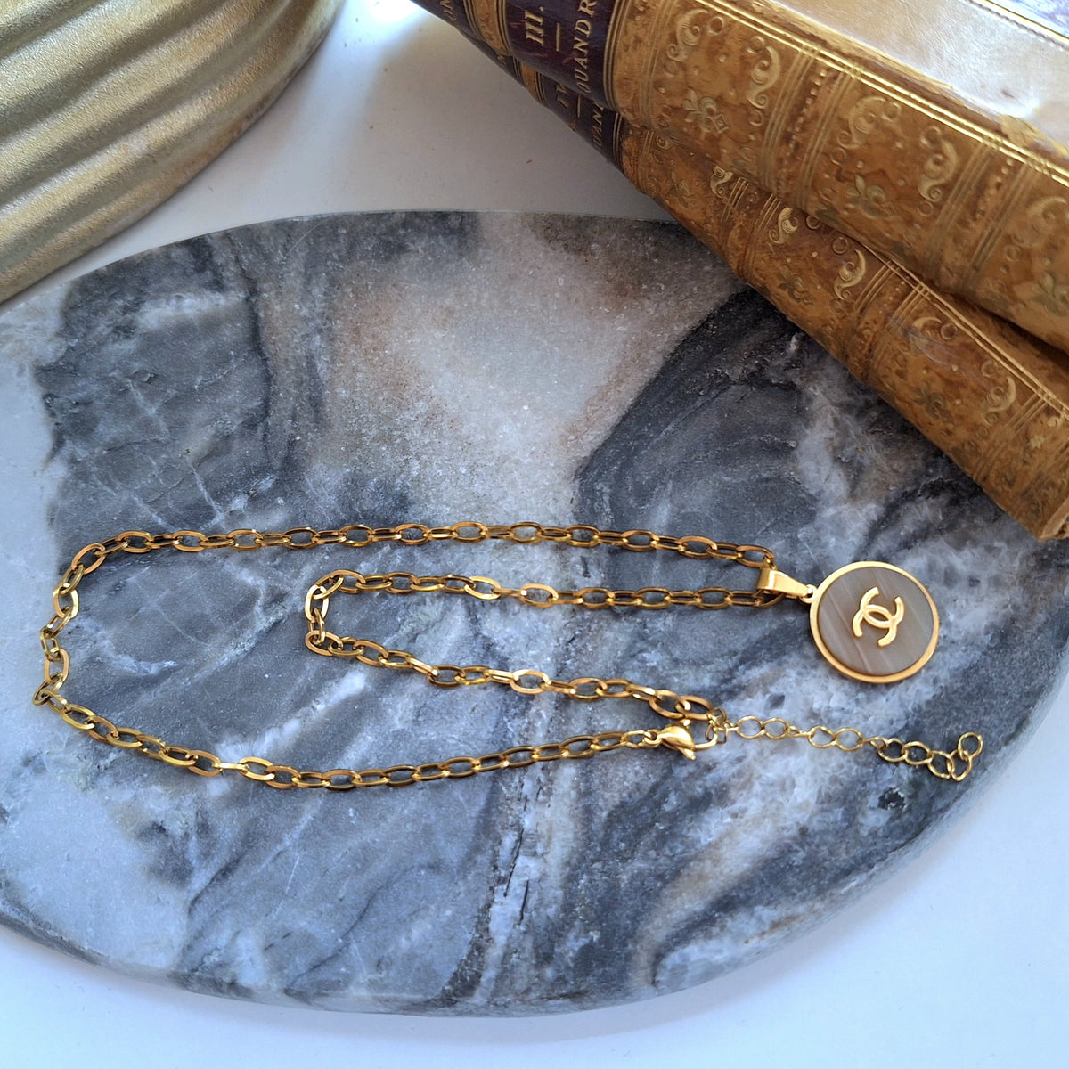 Janna Necklace - Relux handcrafted creation with upcycled vintage button