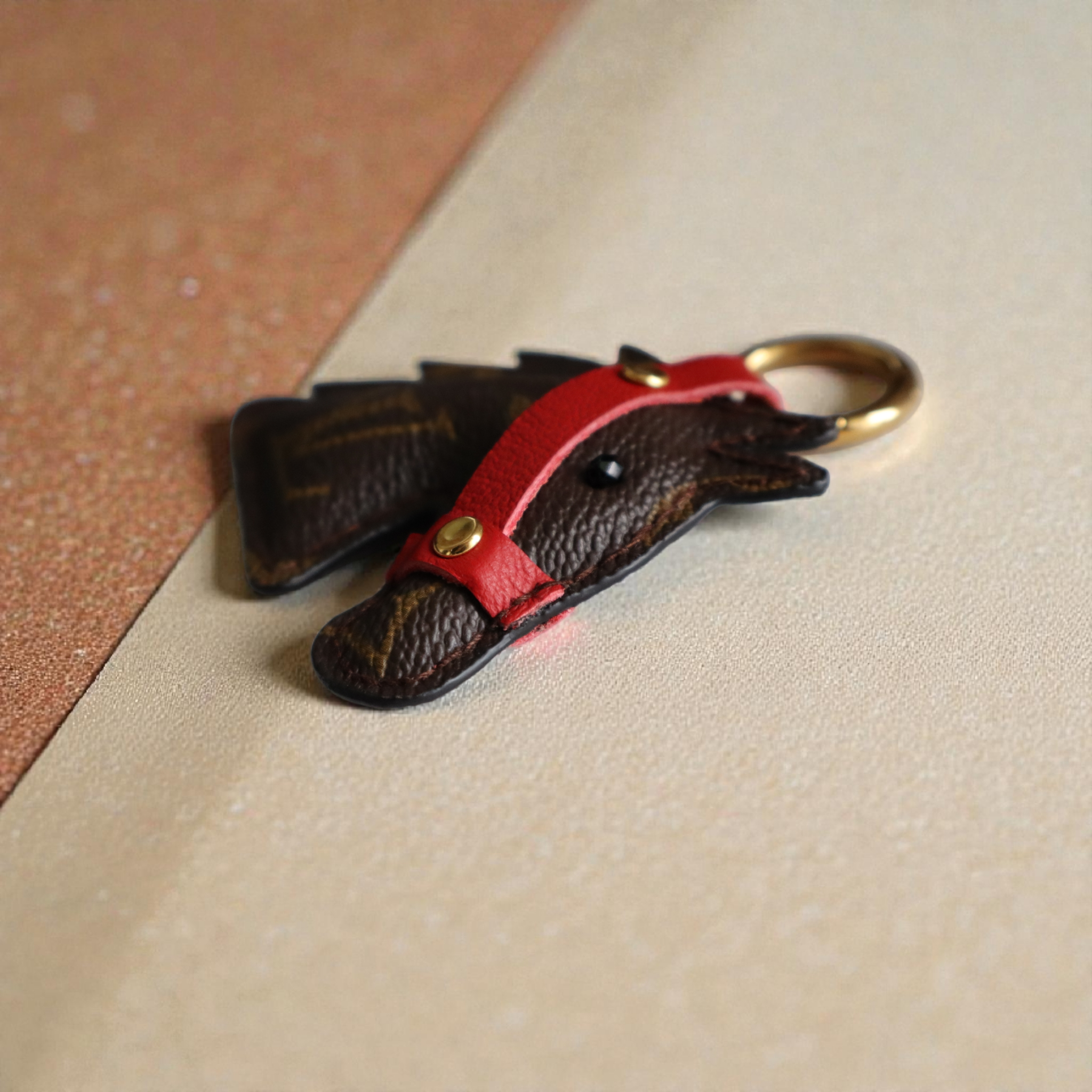 Portachiave Cavallo Marrone Upcycled