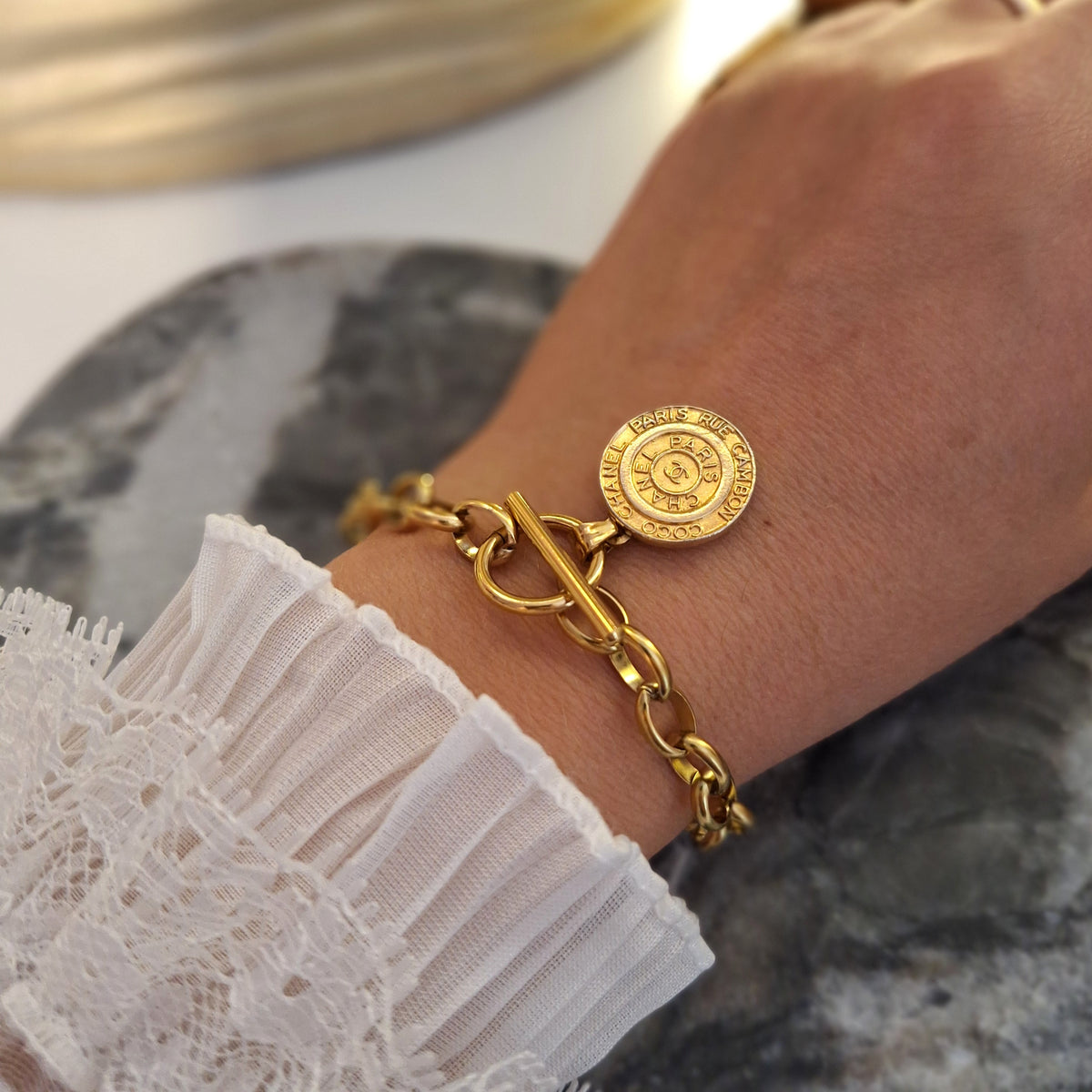 Bracciale Imma - Creazione artigianale Relux con bottone vintage upcycled