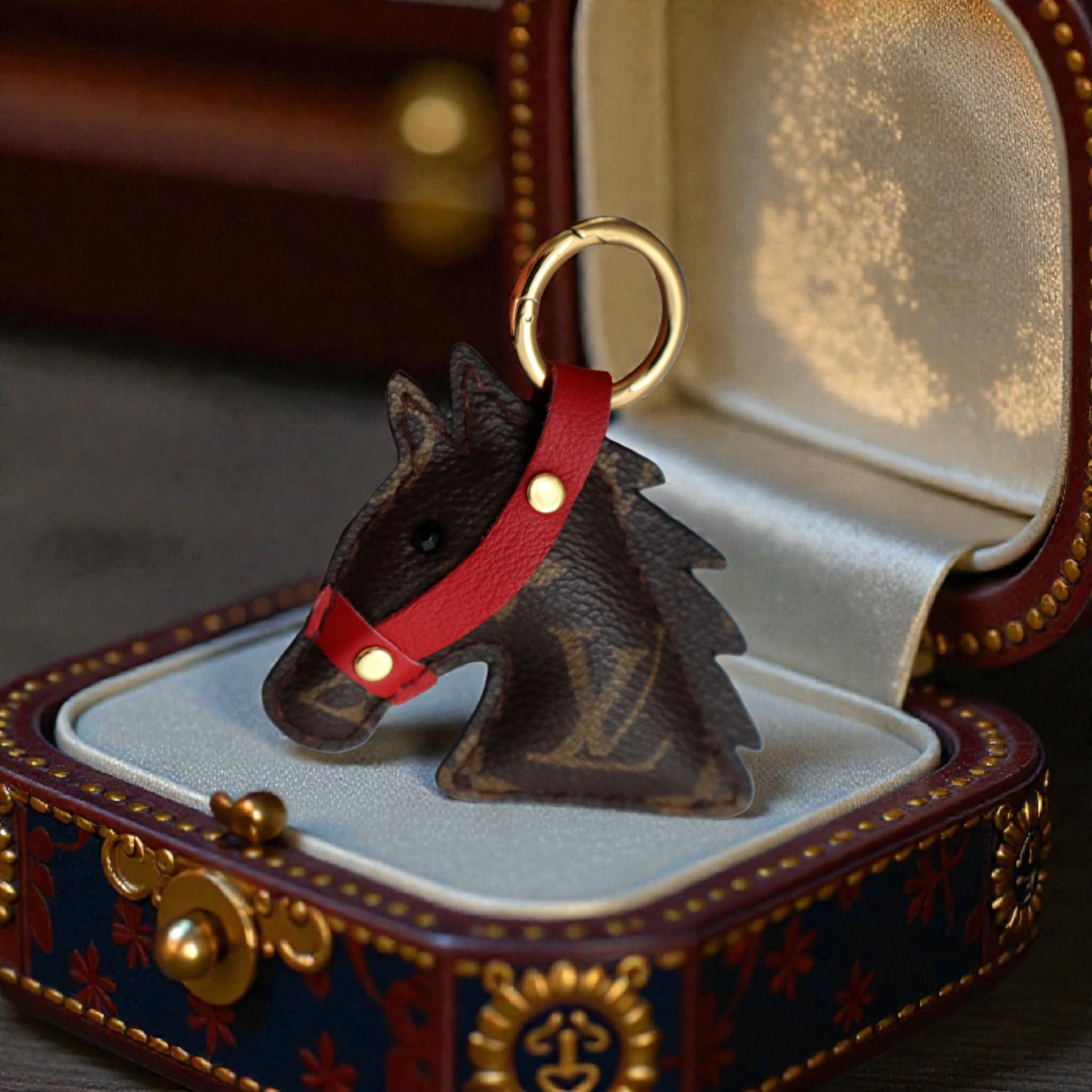 Portachiave Cavallo Marrone Upcycled