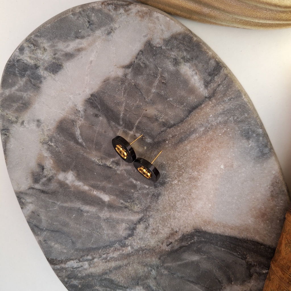 Liv Earrings - Relux handcrafted creation with upcycled vintage buttons