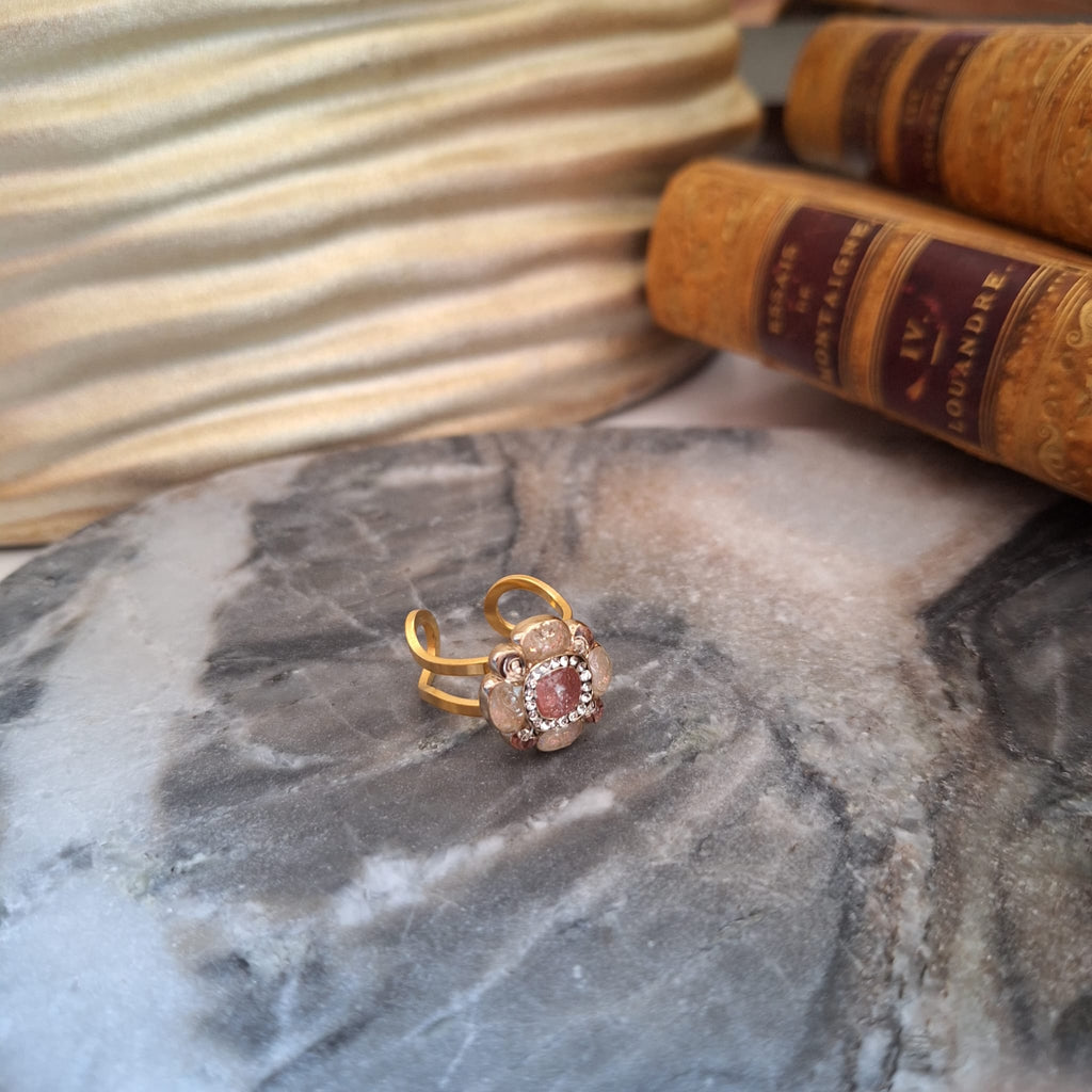 Anello Isa - Creazione artigianale Relux con bottone upcycled
