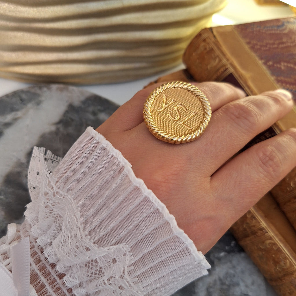 Anello Alma - Creazione artigianale Relux con bottone upcycled