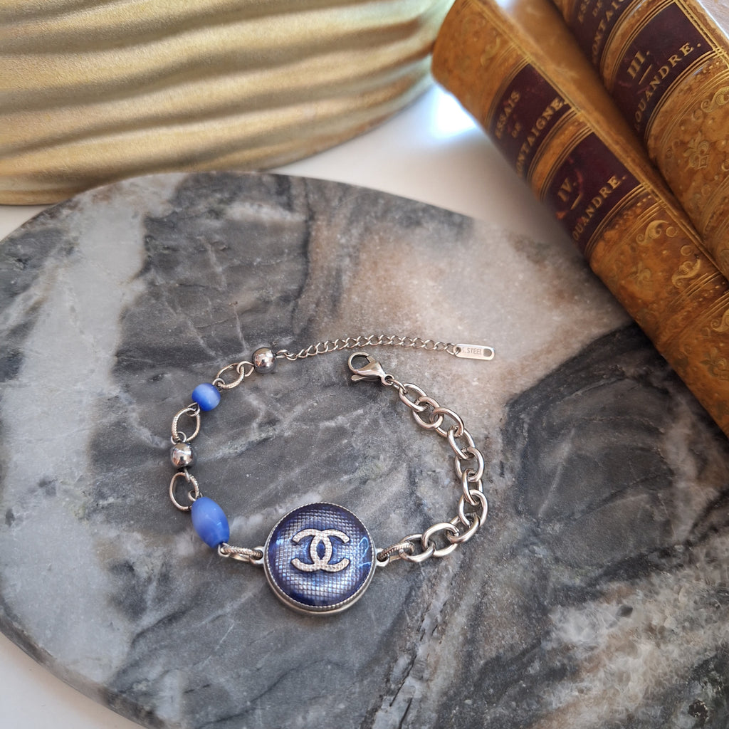 Bracciale Iva - Creazione artigianale Relux con bottone vintage upcycled