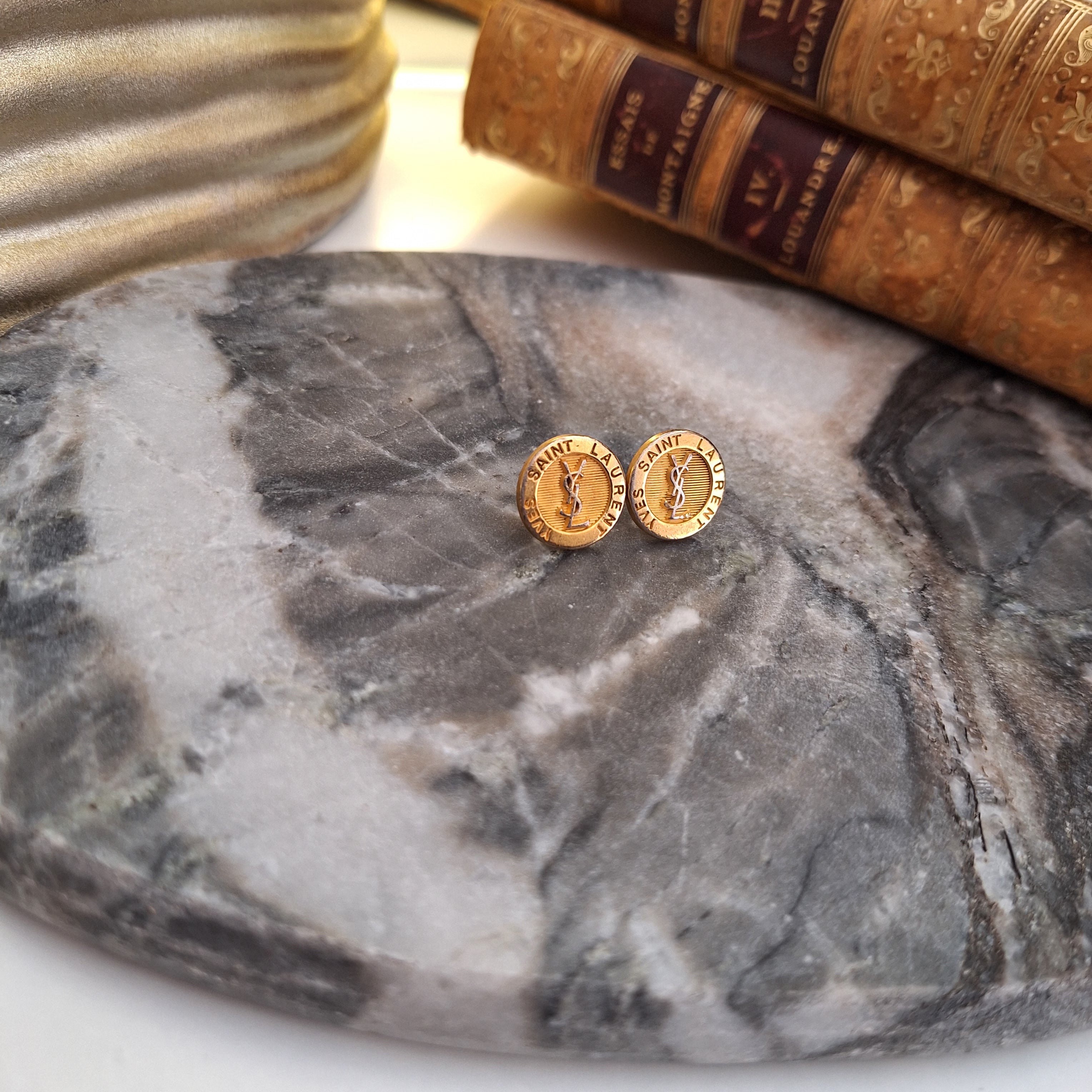 Ori Earrings - Handcrafted Relux creation with upcycled vintage buttons