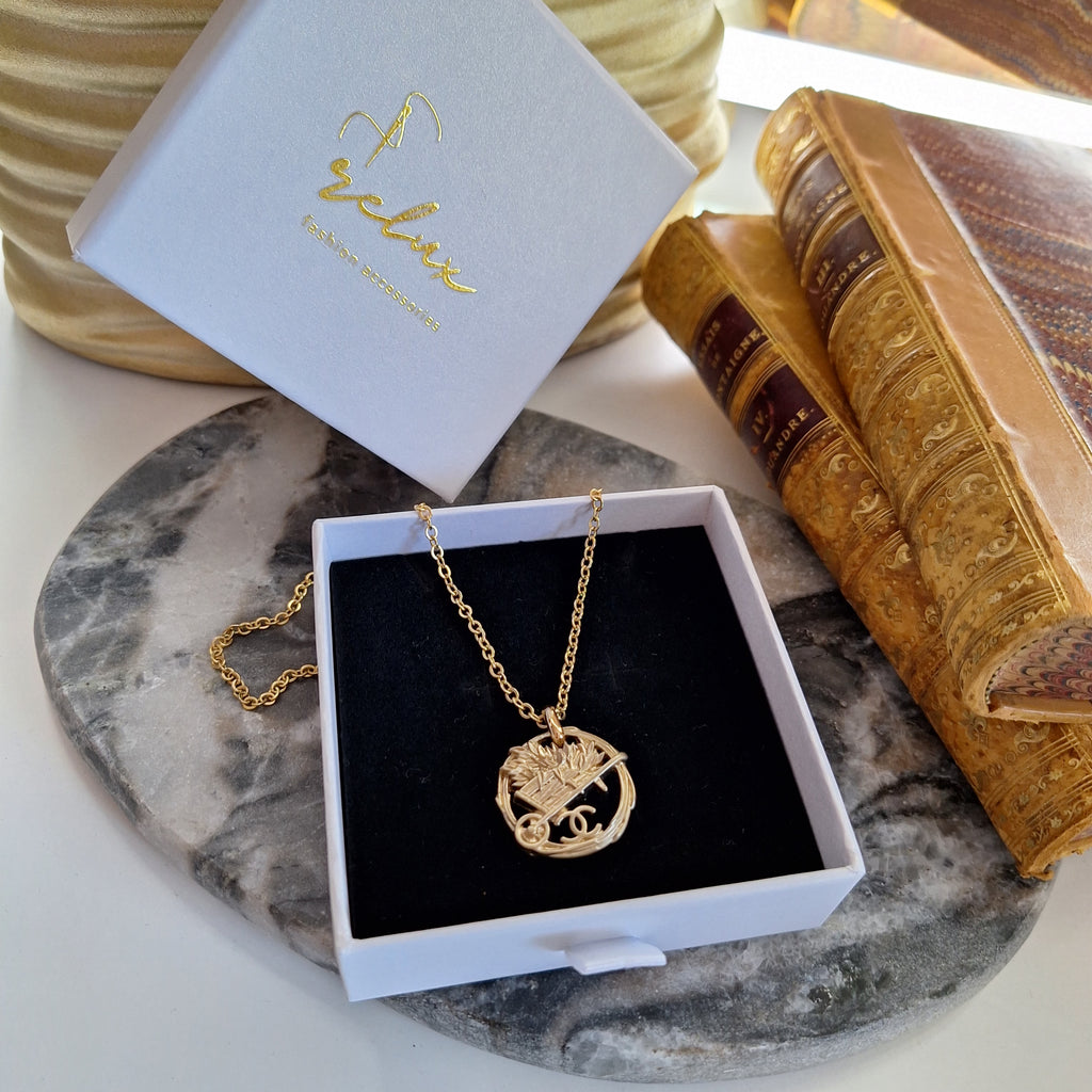 Collana Gemma - Creazione artigianale Relux con bottone upcycled