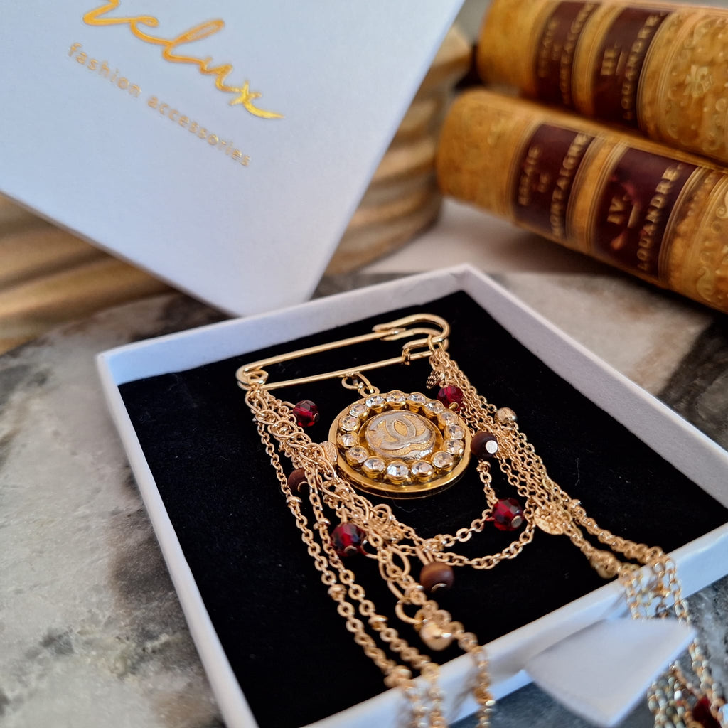 Spilla Elsa - Creazione artigianale Relux con bottone vintage upcycled