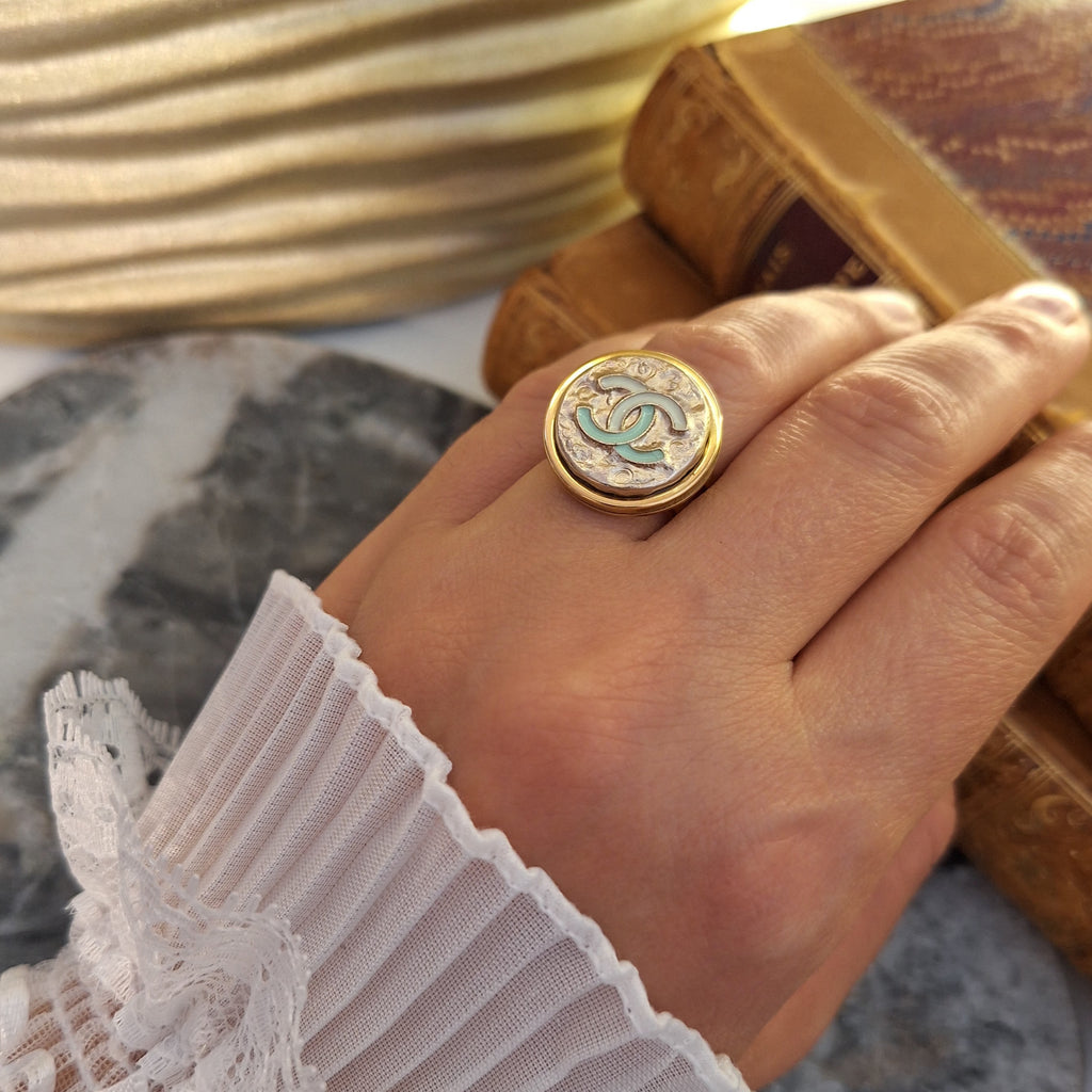 Anello Lula - Creazione artigianale Relux con bottone upcycled