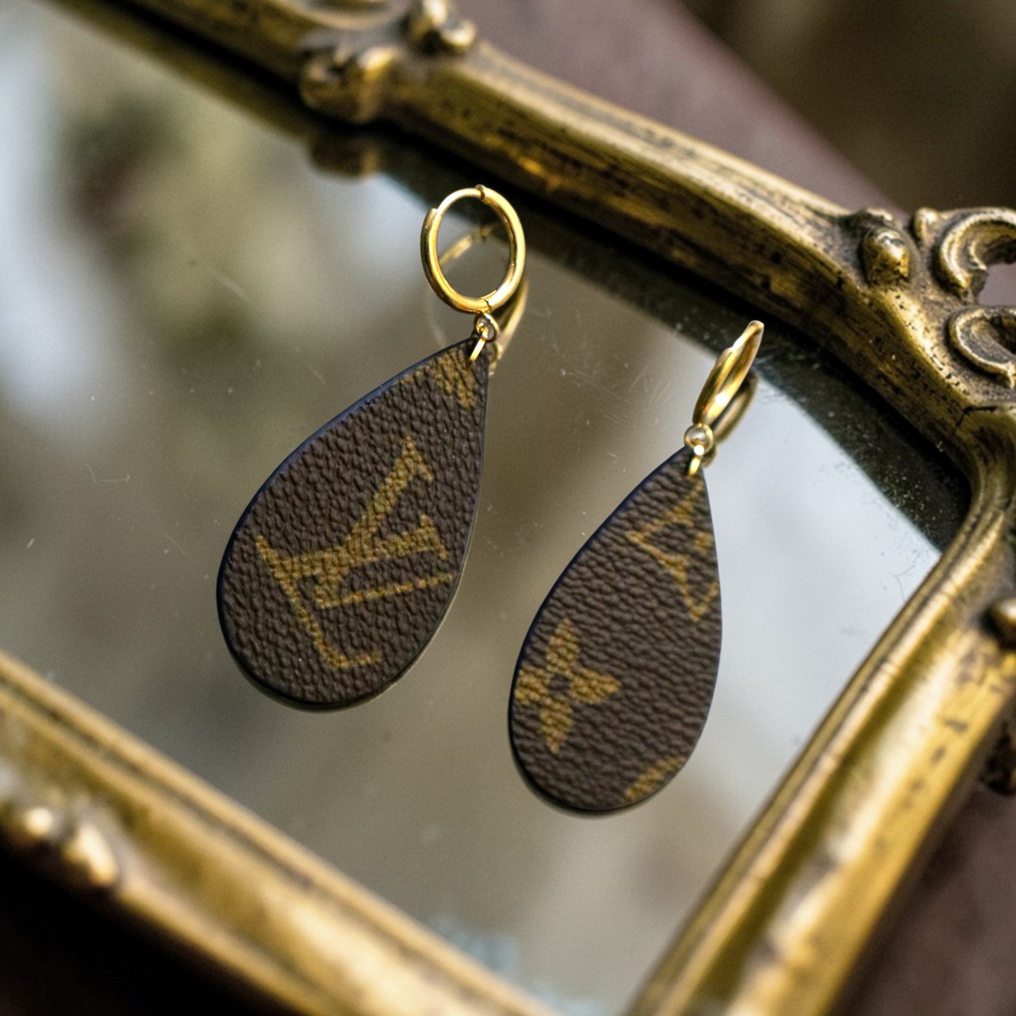Orecchini "Amber" Upcycled Monogram