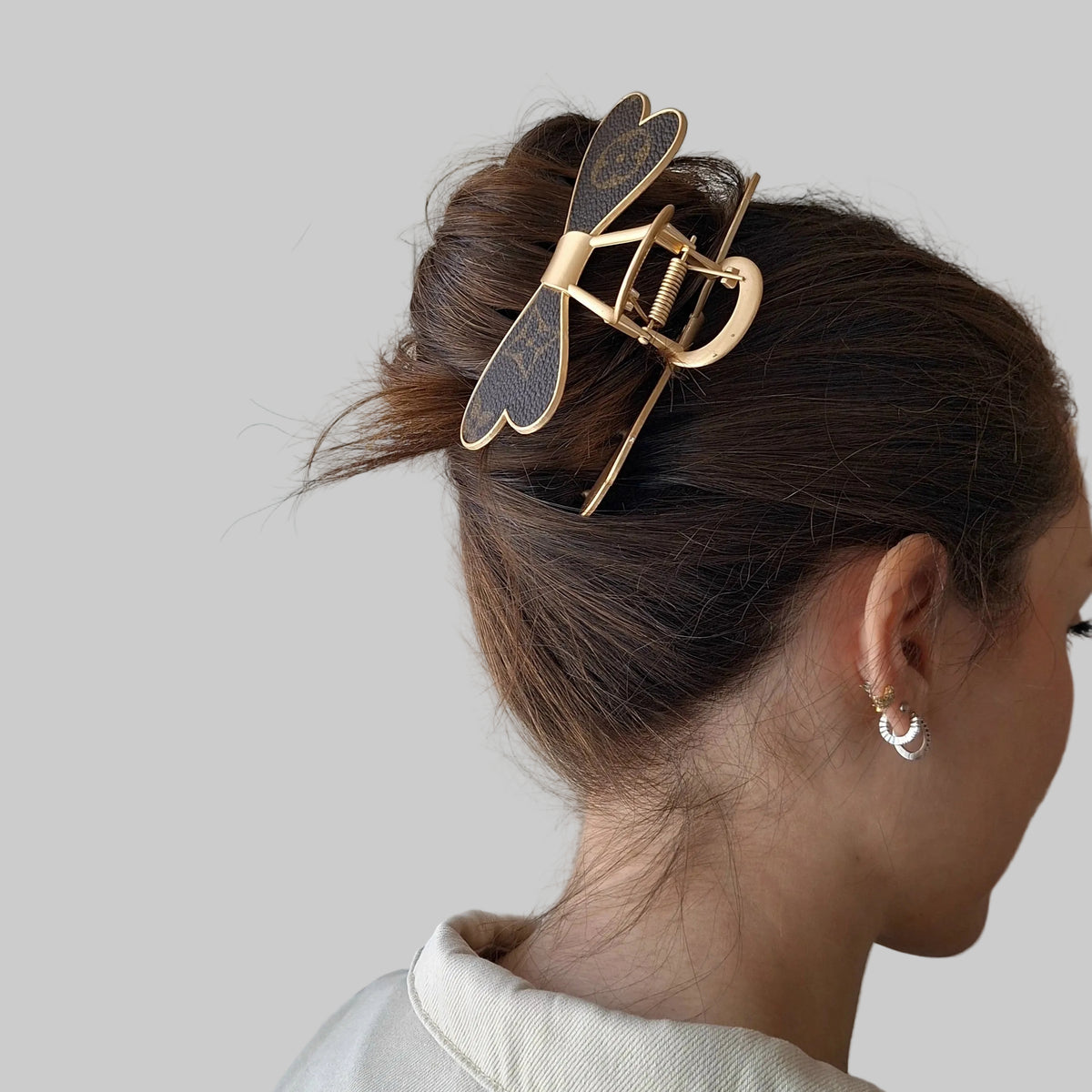 Accessorio per capelli Inka - Creazione artigianale Relux in pelle vintage upcycled