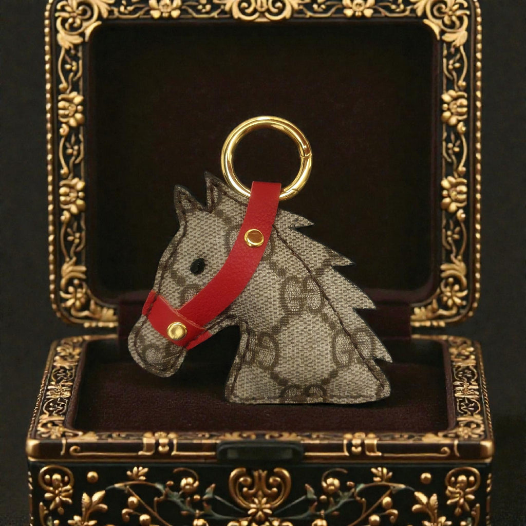 Portachiavi Cavallo in Tela Monogram Upcycled