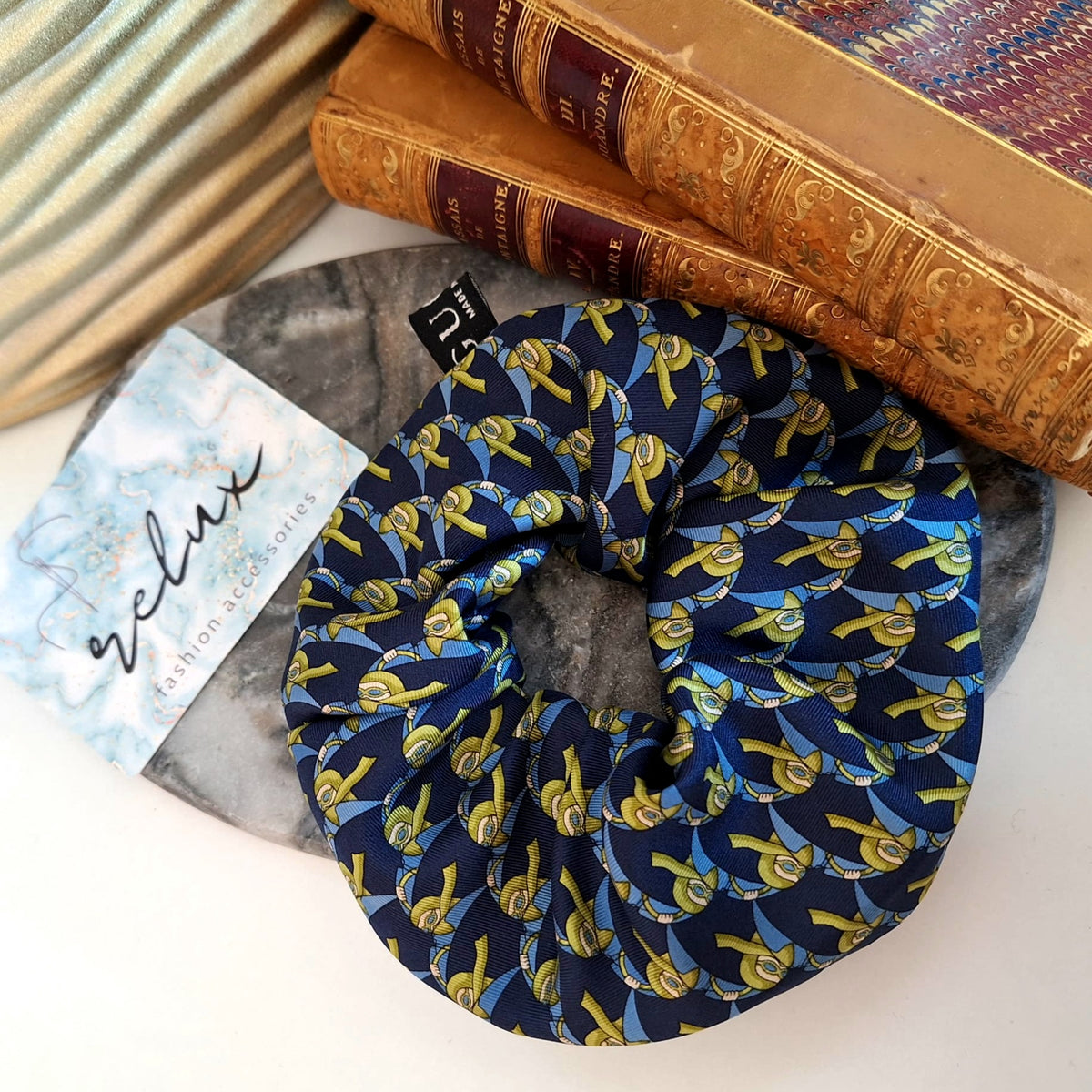 Scrunchie Opal - Creazione artigianale Relux in stoffa vintage upcycled
