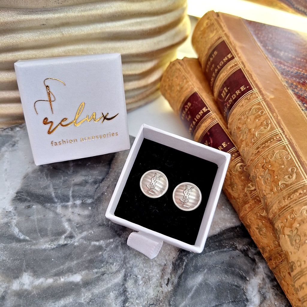 Lucy Earrings - Handcrafted Relux creation with upcycled vintage buttons