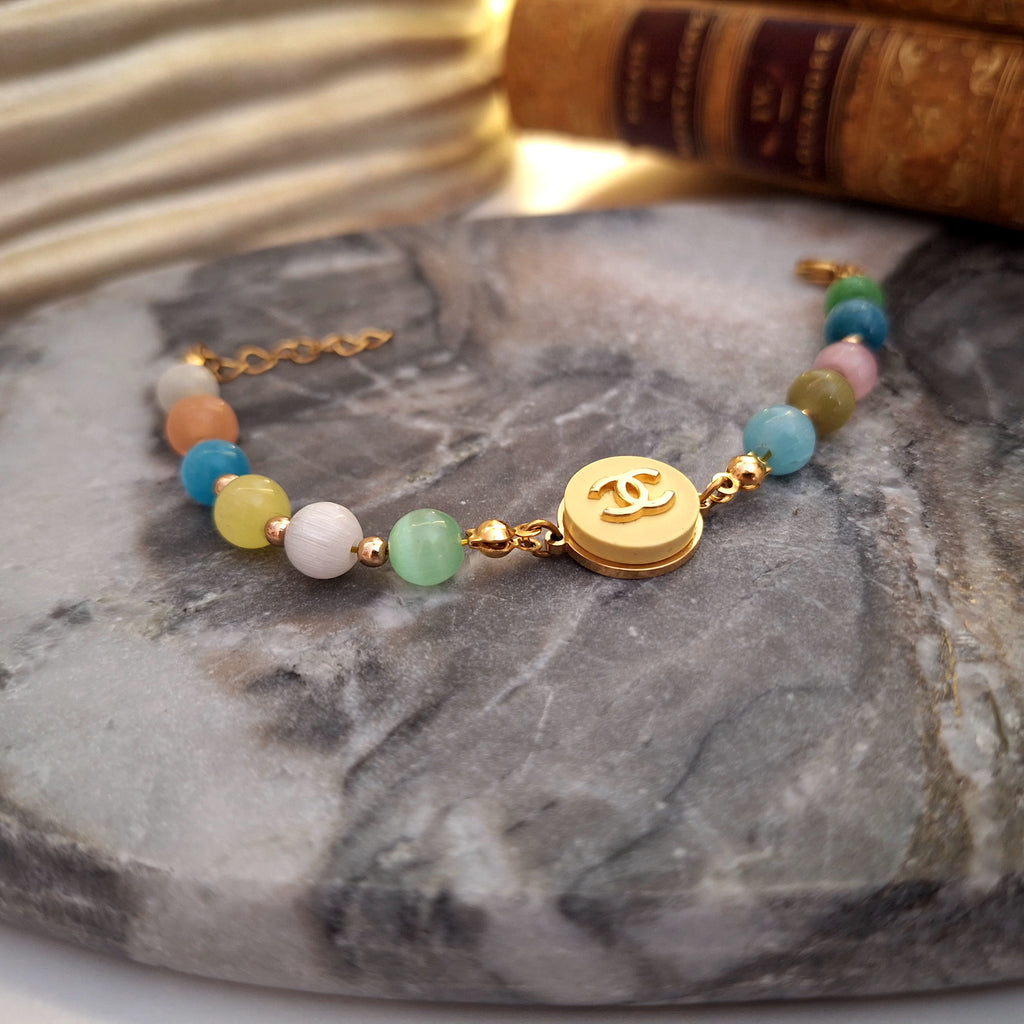 Bracciale Olla - Creazione artigianale Relux con bottone vintage upcycled