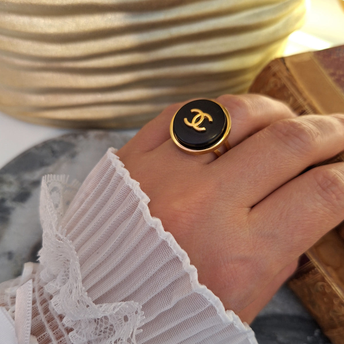 Anello Emma - Creazione artigianale Relux con bottone upcycled