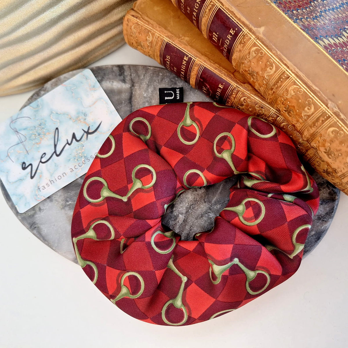 Scrunchie Lora - Creazione artigianale Relux in stoffa vintage upcycled